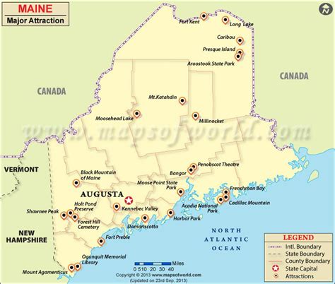 Map of Maine Attractions