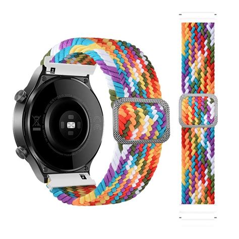 Pleciony pasek do zegarka smartwatch 20mm RAINBOW TĘCZOWY OEM