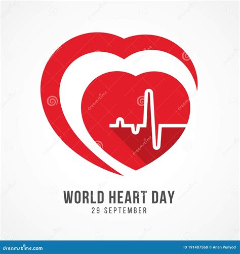 World Heart Day Banner With Cardiology Wave In Red Heart Sign Vector