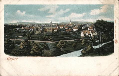 General View of Herford Germany Postcard