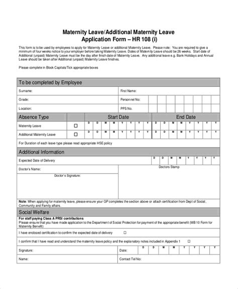 FREE 8 Sample Leave Application Forms In PDF MS Word Excel