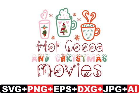 Hot Cocoa Christmas Movies SVG Design Graphic By T SHIRTBUNDLE Creative Fabrica
