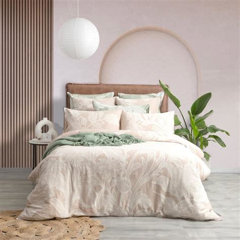 Cotton Jacquard Quilt Cover Set Bentley Nude BIG W