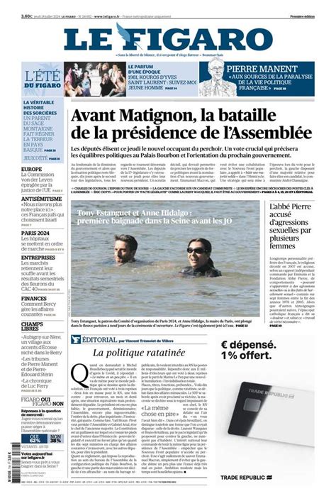 Le Figaro édition numérique du 18 juillet 2024