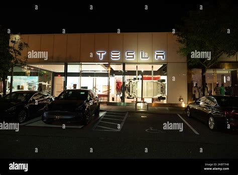 A View Of Tesla Dealership In Queens New York Usa On July