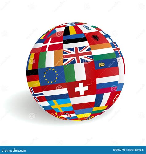 European 3D Globe Flags Stock Vector Illustration Of Isolated 8057746