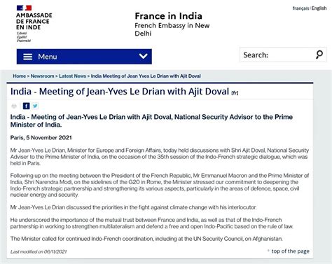 Aditya Raj Kaul On Twitter French Foreign Minister Jean Yves Le Drian