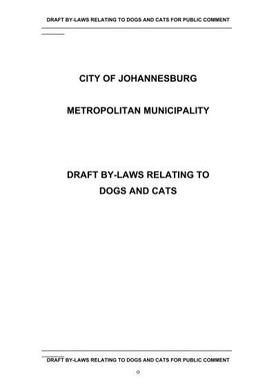 City Of Johannesburg Metropolitan Municipality Draft By Laws Joburg