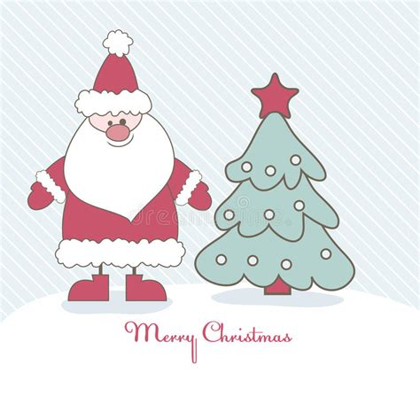 Kerstkaart Met Kerstman Vector Illustratie Vector Illustratie