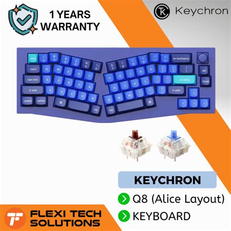 Flexi Tech KEYCHRON Q8 Alice Layout Hot Swap RGB Fully Assembled Knob