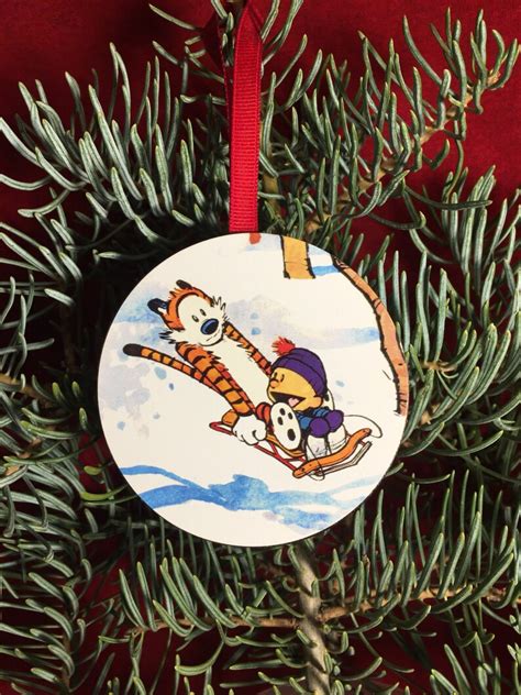 Calvin & Hobbes Sledding Christmas Tree Ornament Gift Exchange - Etsy