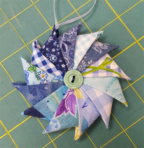 Folded Fabric Pinwheel Ornament