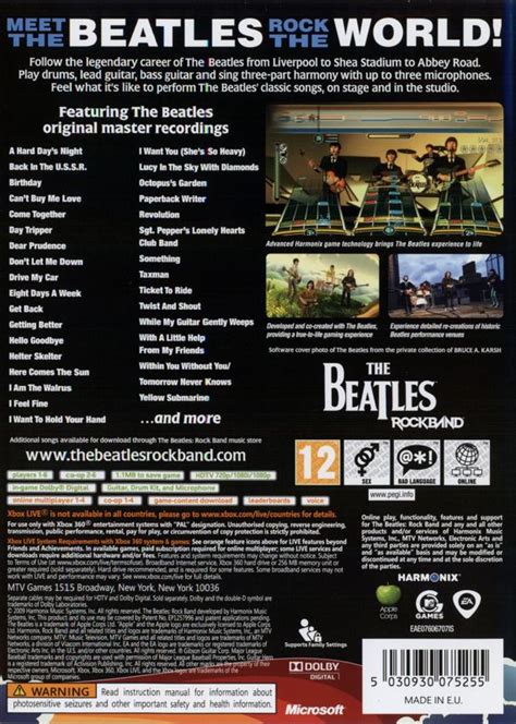 The Beatles Rock Band 2009 Xbox 360 Box Cover Art Mobygames