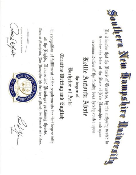 SNHU diploma