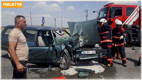 Otomobil ile hafif ticari araç çarpıştı 3 yaralı Malatya Haberleri