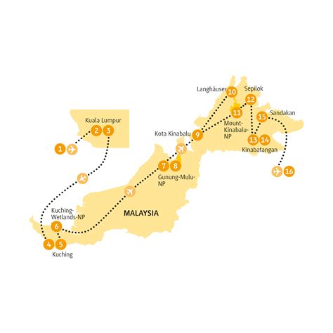 Reiseroute Borneo