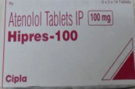 Atenolol Tablets HIPRES 100 at Rs 15 piece एटनलल टबलट in Nagpur