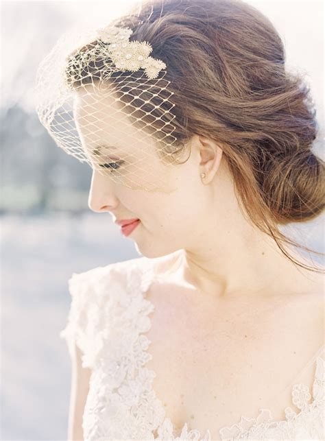 Vintage Wedding Hairstyles With Birdcage Veil