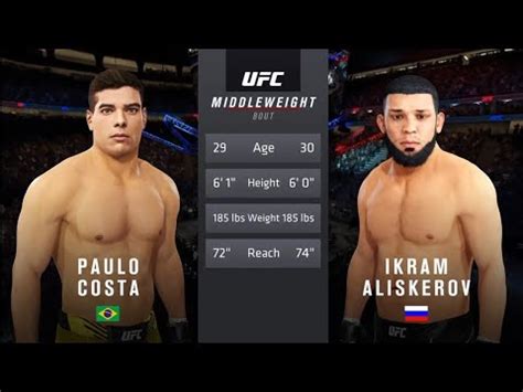 Paulo Costa Vs Ikram Aliskerov UFC 291 EA SPORTS UFC 4 YouTube