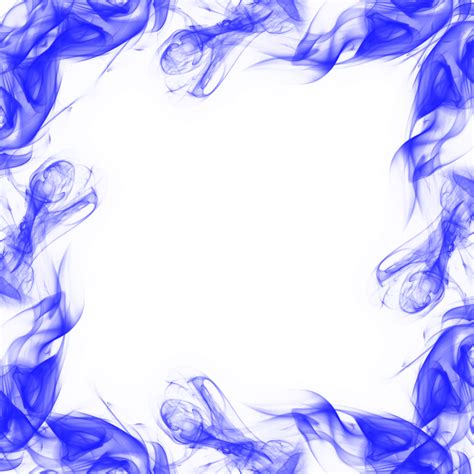 Abstract Blue Smoke Frame Png