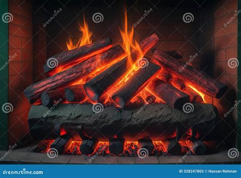 Red Hot Charcoal Embers Smoldering In A Fireplace Stock Image CartoonDealer