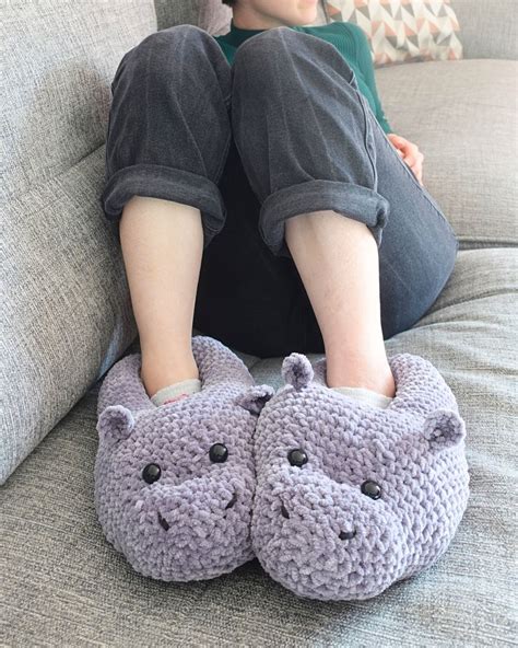 Closed Tester Call For Crochet Chunky Hippo Slippers Testing