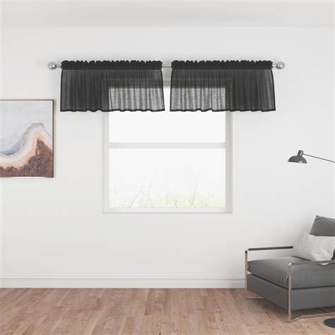 Amazon Upopo Black Sheer Tier Curtains Inches Long Voile