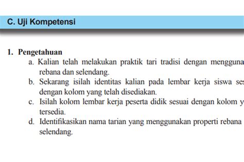 Kunci Jawaban Seni Budaya Kelas 8 Halaman 203 Uji Kompetensi Lengkap