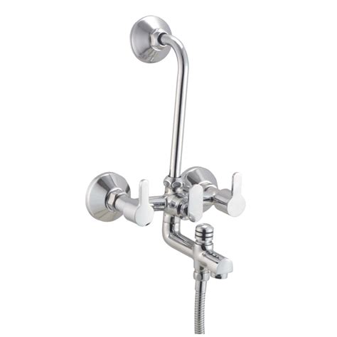 Chrome Brass Flow Collection Three In One Wall Mixer For Bathroom