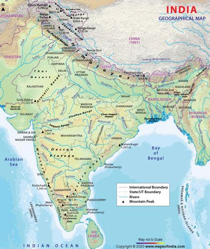 Physical Map Of India Plateaus