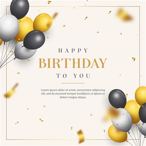 Fondo de feliz cumpleaños dorado de lujo Vector Premium