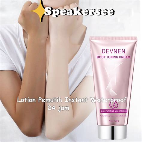 Jual Devnen Pemutih Badan Instant Lotion Tubuh Permanen Whitening Body Cream 100g Bleaching