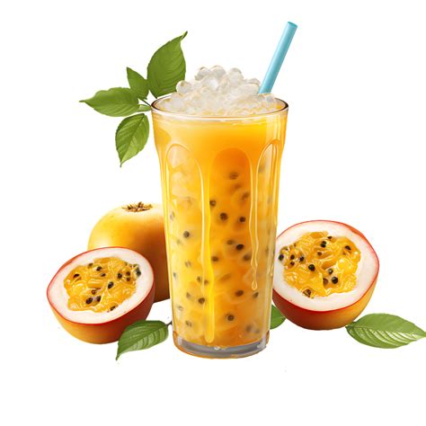 Closeup Glass Of Passionfruit Drink Perfect For Drink Catalog Ai