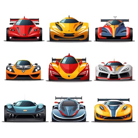 Premium Vector Race Car Speed Sport Vehicle Icons Set