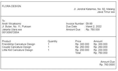 7 Contoh Invoice Jasa Pembayaran Penjualan Dan Tagihan