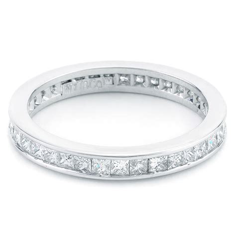 1 03 CTTW Channel Set Princess Cut Diamond Eternity Band In White Gold