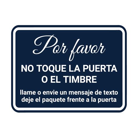 Signs Bylita Classic Framed Por Favor No Toque La Puerta O El Timbre