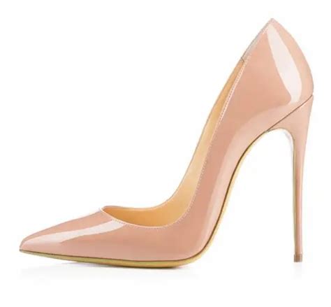 Fashion Nude Patent Leather Pointed Toe High Heel Woman Shoes Sexy