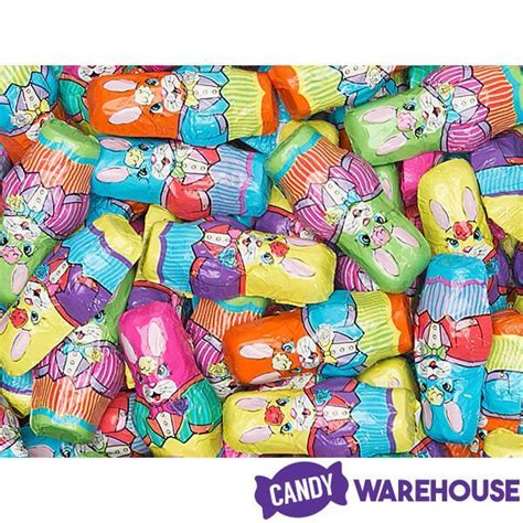 Madelaine Foiled Milk Chocolate Mini Bunnies Easter Candy 5lb Bag Candy Warehouse