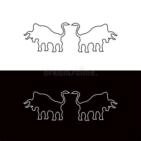 Black and White Bull Animal Logo Design Stock Vector - Illustration of ...