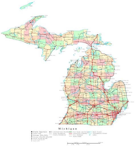 Michigan Printable Map