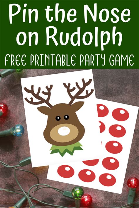 Pin The Nose On Rudolph Printable Christmas Party Game Artofit