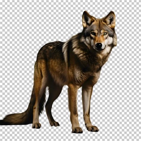 Lobo De Corpo Inteiro Isolado Em Fundo Transparente PSD Premium