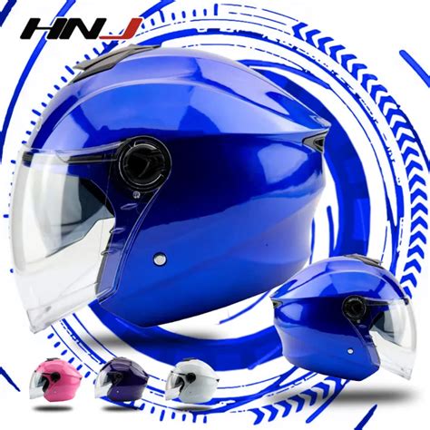 Motorcycle Helmet Hnj Half Face Open Face Helmet With Dual Visor