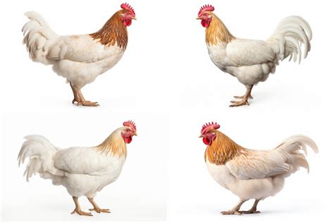 Premium Photo Set Of Chickens Isolated On White Background