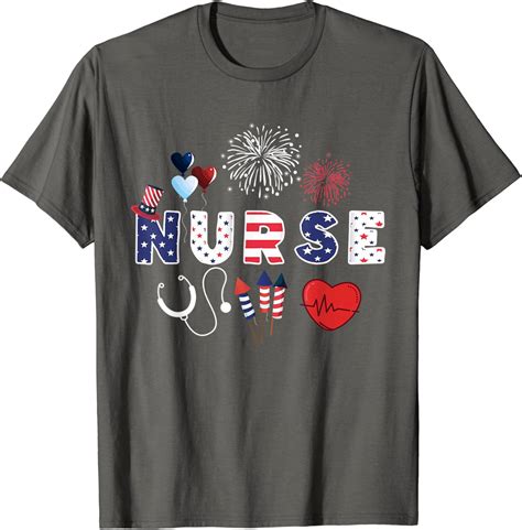 Pride Nurse Usa Flag Stethoscope Patriotic Nurse Th Of July T Shirt