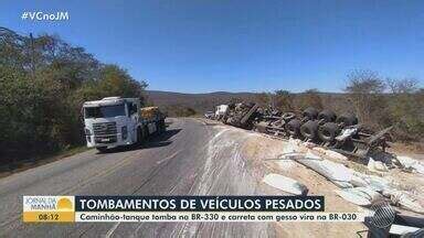 Jornal Da Manh Caminh O Tanque E Carreta Tombam Em Rodovias No