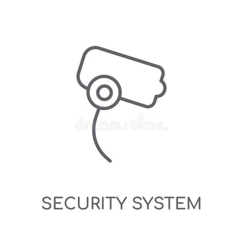 security system linear icon modern outline security system logo stock