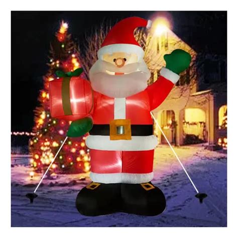 Mu Eco Inflable Navidad Pap Noel Con Luz Led M Meses Sin Inter S