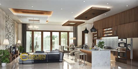 Desain Ruang Keluarga Ruang Makan Dan Dapur Rumah Villa Bali Lantai